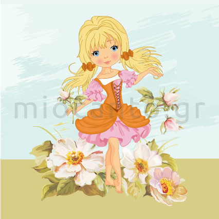 VG108_A – Κοριτσάκι με λουλούδια